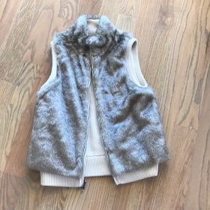 Ann Taylor reversible faux fur vest